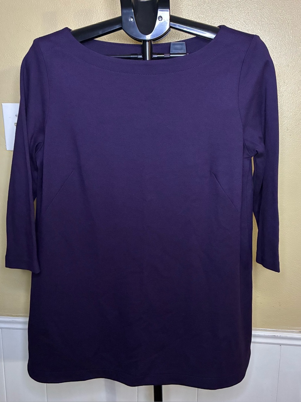 J. Jill Purple Boatneck Long-Sleeve Dress